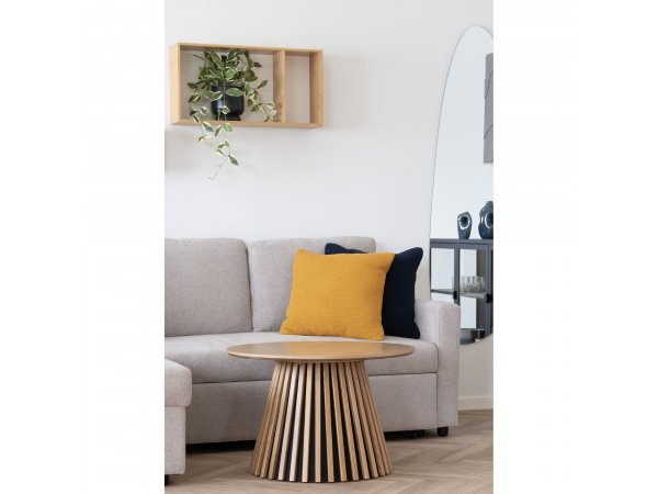Konferenční stolek Osaka natural, kulatý, dubová dýha, Ø70×45 cm – House Nordic