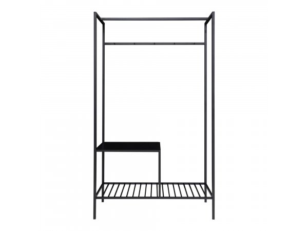 Vita věšák na oblečení, 2 police, černá, černý rám – House Nordic