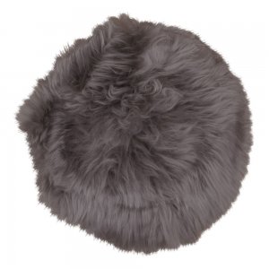 Kulatý podsedák z pravé ovčí kůže, barva mushroom, Ø35 cm – House Nordic
