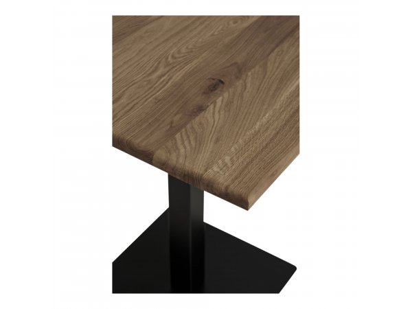 Kávový stolek Lignano, dub kouřový, černá kovová podnož, 70×70×75 cm – House Nordic