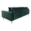 Lido 3místná pohovka, tmavě zelený velvet, 210 × 93 × 76 cm – House Nordic