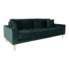 Lido 3místná pohovka, tmavě zelený velvet, 210 × 93 × 76 cm – House Nordic