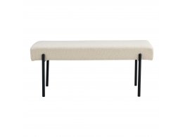 Polstrovaná lavice Swindon, bouclé, bílá, 100×36×42,5 cm – House Nordic