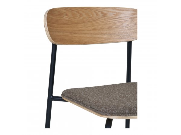 Jídelní židle Estepona, přírodní, hnědý sedák – House Nordic