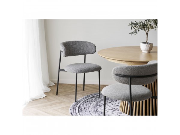 Jídelní židle Mira, bouclé, světle šedá, 55×59×79,5 cm – House Nordic