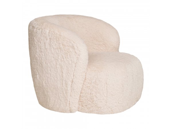 Křeslo Setubal, šedo-bílá umělá kožešina – House Nordic