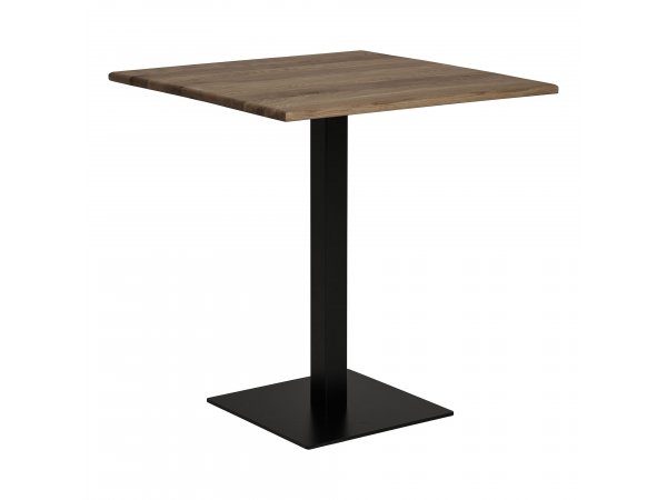 Kávový stolek Lignano, dub kouřový, černá kovová podnož, 70×70×75 cm – House Nordic