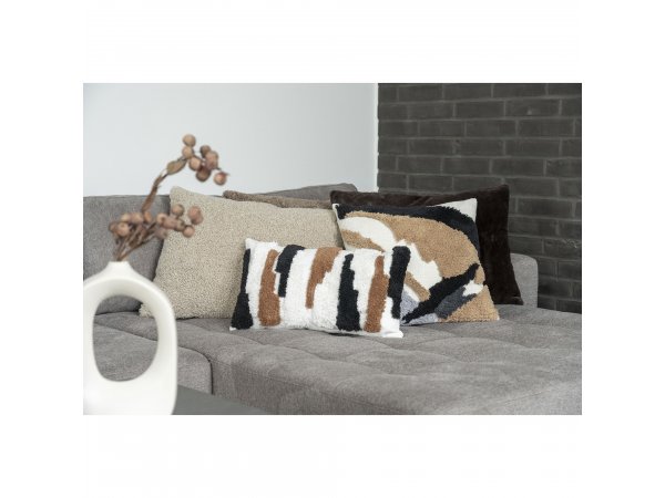 Polštář Tavira, šedo-hnědý bouclé, 45×60 cm – House Nordic