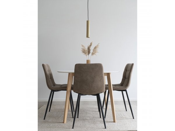 Jídelní židle Middelfart, mikrovlákno, světle hnědá – House Nordic