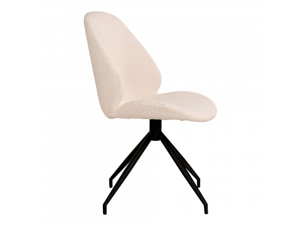 Jídelní otočná židle Monte Carlo, bouclé, bílá, 60×50×88 cm – House Nordic