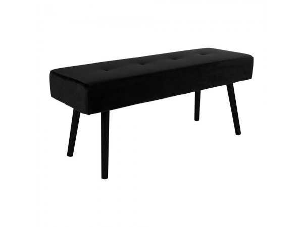 Lavice Skiby, sametová, černá, 100×35×44 cm – House Nordic
