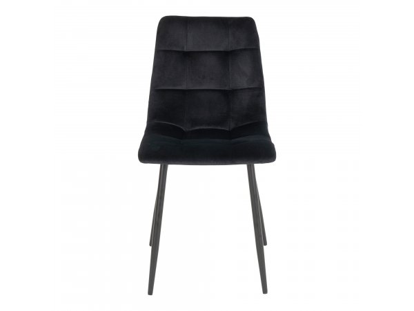 Jídelní židle Middelfart, samet, černá, černé nohy – House Nordic