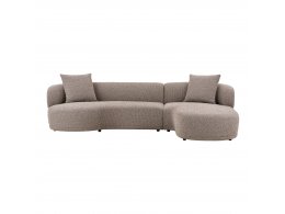 Rohová pohovka Kingston, pravý roh, bouclé, světle hnědá, 265×150 cm – House Nordic