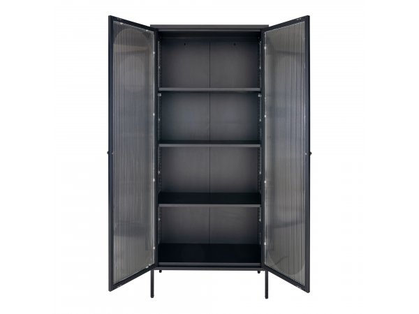 Vitrína Adelaide, černá, 80×35×180 cm – House Nordic