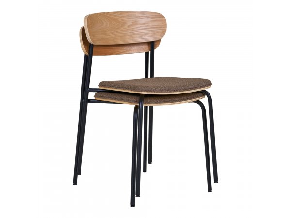 Jídelní židle Estepona, přírodní, hnědý sedák – House Nordic