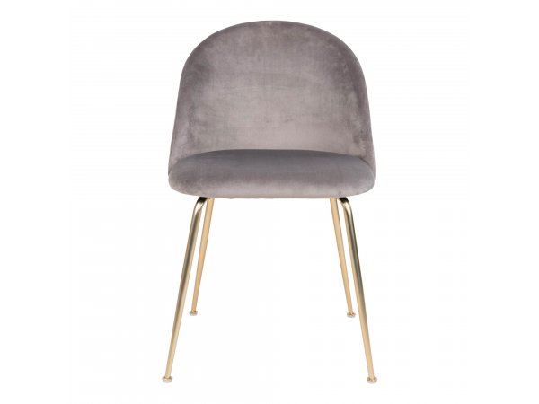 Jídelní židle Geneve, šedý samet, mosazné nohy – House Nordic