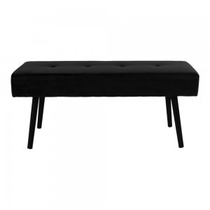 Lavice Skiby, sametová, černá, 100×35×44 cm – House Nordic