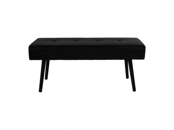 Lavice Skiby, sametová, černá, 100×35×44 cm – House Nordic
