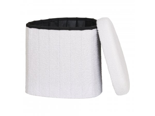 Taburet Medford, teddy, bílý, 42,5×36,5 cm – House Nordic