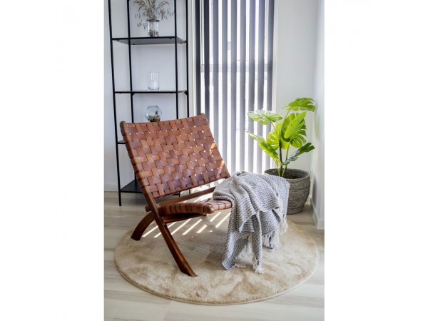 Skládací židle Perugia, kůže, hnědá – House Nordic