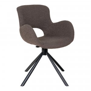 Jídelní židle Amorim, otočná, bouclé, hnědá – House Nordic