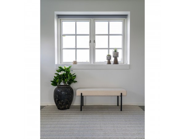 Polstrovaná lavice Swindon, bouclé, bílá, 100×36×42,5 cm – House Nordic