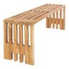 Zahradní lavice Benidorm, teak, přírodní, 140×35×48 cm – House Nordic
