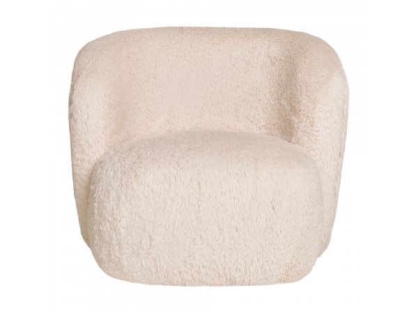 Křeslo Setubal, šedo-bílá umělá kožešina – House Nordic