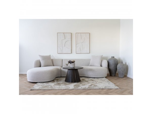 Rohová sedací souprava Kingston, levý roh, bouclé, béžová, 256×148 cm – House Nordic