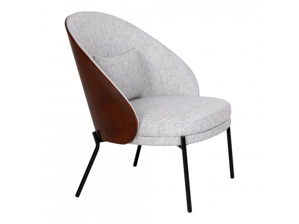 Křeslo Canelas, světle šedé s tmavě hnědými zády a černými nohami, 71×78×81 cm – House Nordic