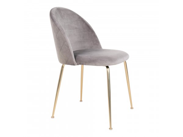 Jídelní židle Geneve, šedý samet, mosazné nohy – House Nordic