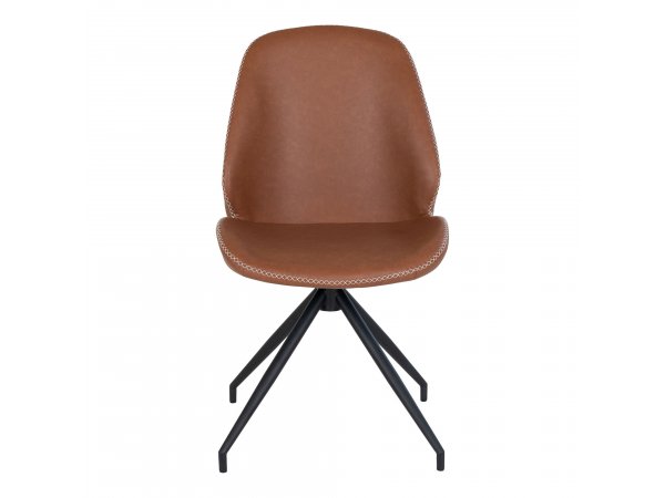 Jídelní otočná židle Monte Carlo, vintage hnědá ekokůže, 60×50×88 cm – House Nordic