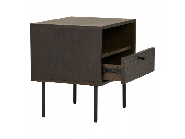 Noční stolek Kyoto, dubová dýha, kouřová, 50×40×50 cm – House Nordic