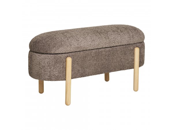 Lavice Branca, hnědá, bouclé, 98×41×48 cm – House Nordic
