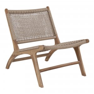 Zahradní křeslo Derby, teak/polyratan, přírodní, 60×80×73 cm – House Nordic