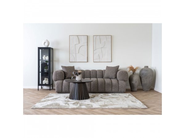 Pohovka Aurora, 3místná, bouclé, hnědá, 226×106×69 cm – House Nordic