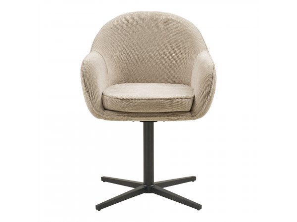 Jídelní židle Tamera, s otočnou funkcí, světle šedá, černé nohy – House Nordic