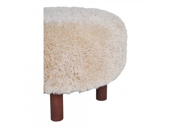 Taburet Inverness, světle hnědý bouclé, Ø50×33 cm – House Nordic