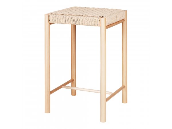Barová stolička Abano, topolové dřevo a papírový výplet, přírodní - House Nordic
