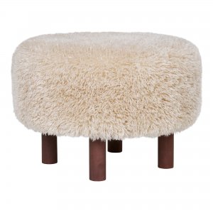 Taburet Inverness, světle hnědý bouclé, Ø50×33 cm – House Nordic