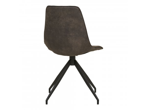 Jídelní židle Monaco, otočná, mikrovlákno, šedá, černé nohy – House Nordic