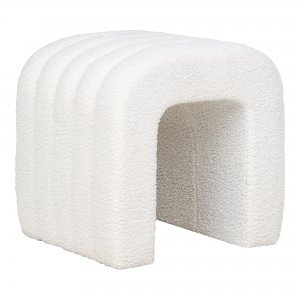 Taburet Colma, bouclé, bílý, 41×36,5 cm – House Nordic