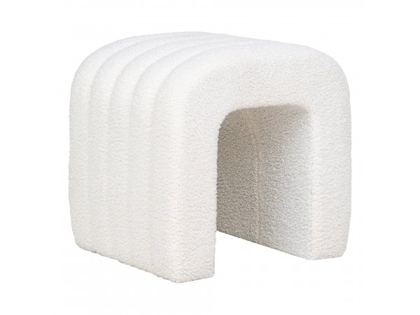 Taburet Colma, bouclé, bílý, 41×36,5 cm – House Nordic