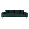 Lido 3místná pohovka, tmavě zelený velvet, 210 × 93 × 76 cm – House Nordic