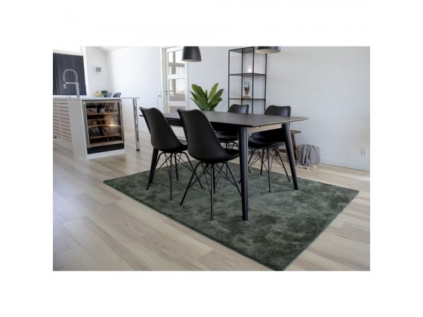 Jídelní židle Oslo, černá, PU kůže, černé kovové nohy – House Nordic