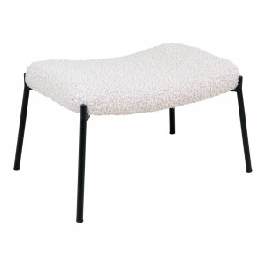 Podnožka Glasgow, bílá teddy, 61×41×36 cm – House Nordic