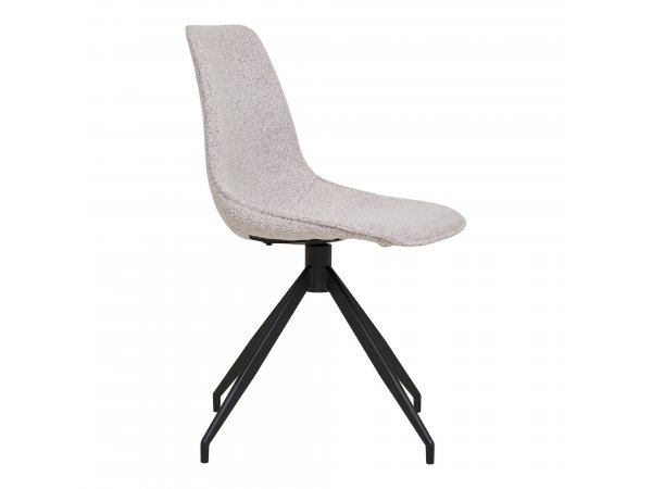Jídelní židle Monaco, otočná, bouclé, písková, černé nohy – House Nordic