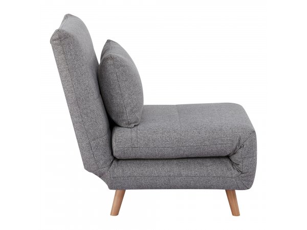 Křeslo Marlow, rozkládací, šedá, s přírodními dřevěnými nohami – House Nordic