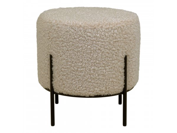 Taburet Alford, šedohnědý bouclé, Ø35,5×37 cm – House Nordic