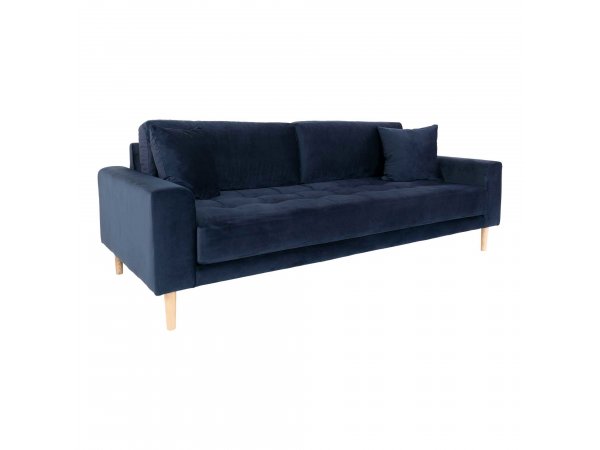 Lido 3 místná pohovka, tmavě modrý velvet, 210 × 93 × 76 cm – House Nordic